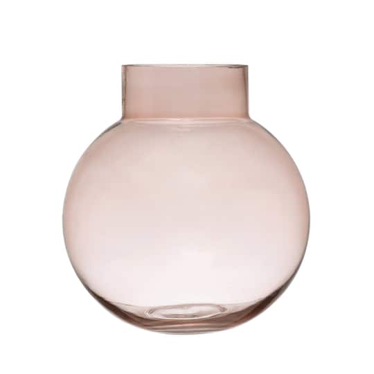 10&#x22; Rose Color Glass Vase